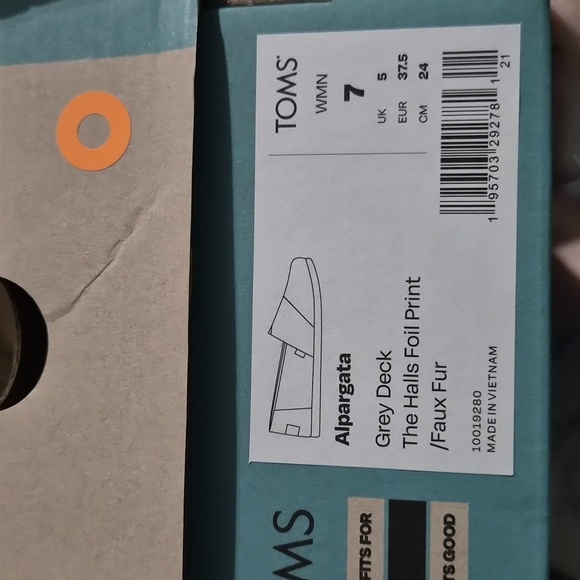 Christmas👣TOM'S 🌱ALPARGATA Deck the Halls Sherpa Lined Espadrilles - Picture 7 of 12